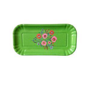 Floral Apple Green Melamine Small Tray by 180 Degrees 8"x 4" Cottage-Core Boho